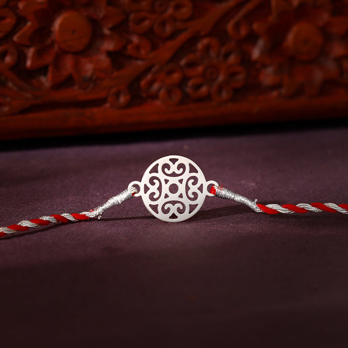 Silver Circular Mandala Rakhi — image 1