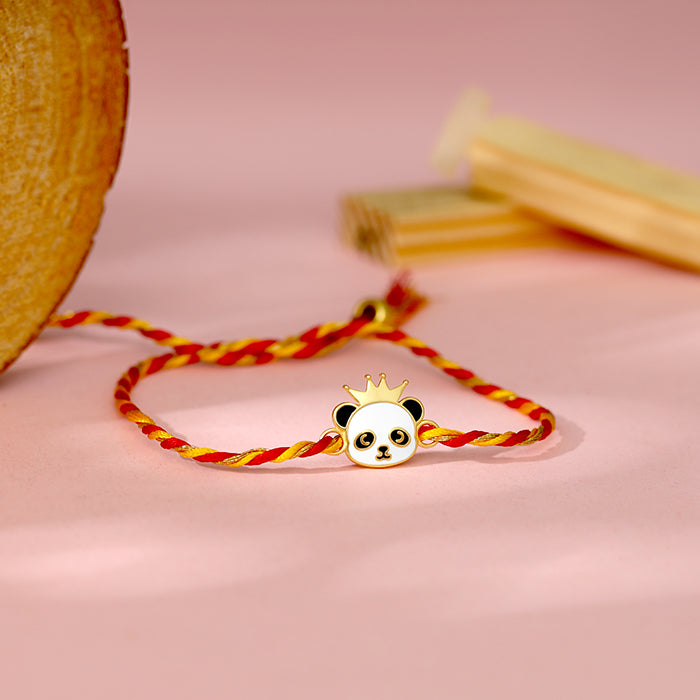 Golden Crowing Panda Rakhi for Kids — image 1