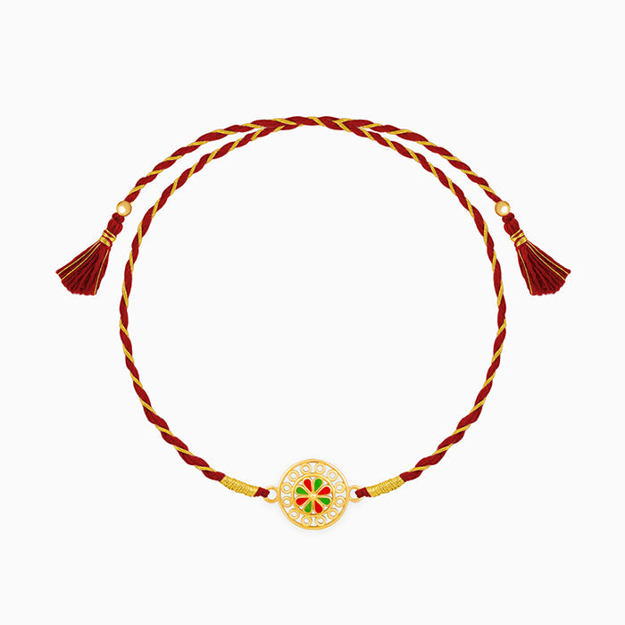 Golden Floral Circle Rakhi — image 3