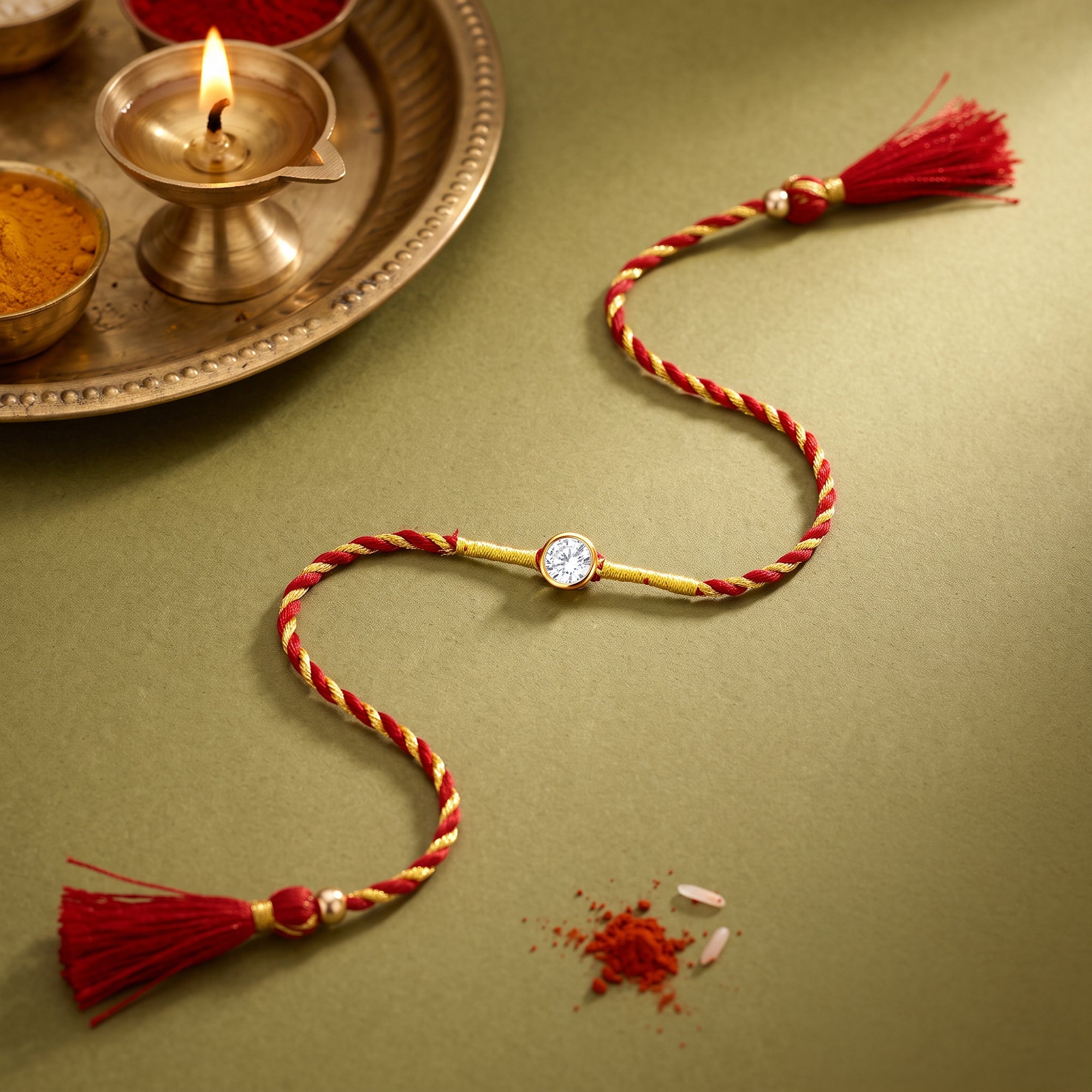 Golden Sphere Zircon Rakhi — image 1