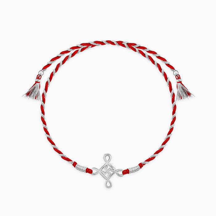 Silver Minimal Swastika Rakhi — image 3