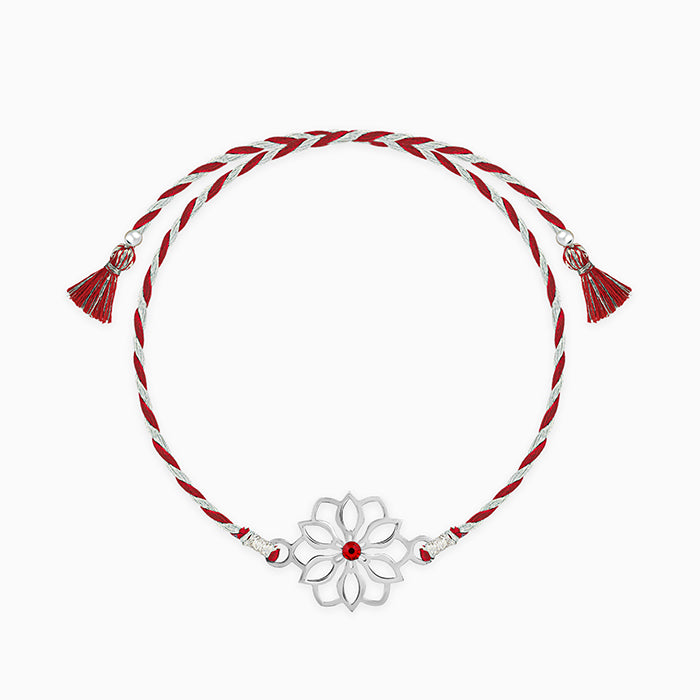 Silver Floral Bloom Rakhi — image 3