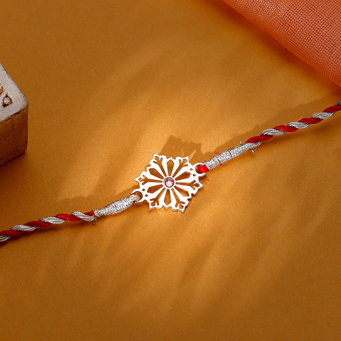 Silver Floral Rakhi — image 1