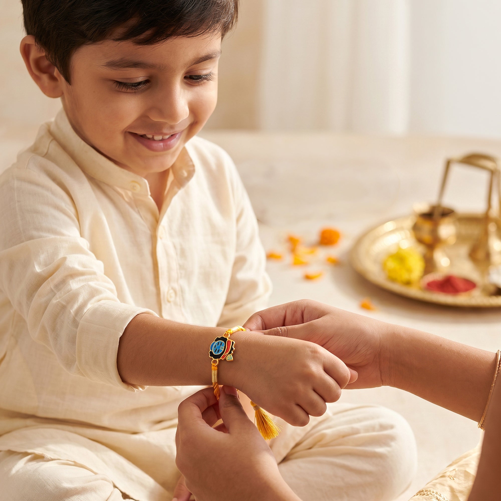 Golden Kanhaiya Kids Rakhi — image 2