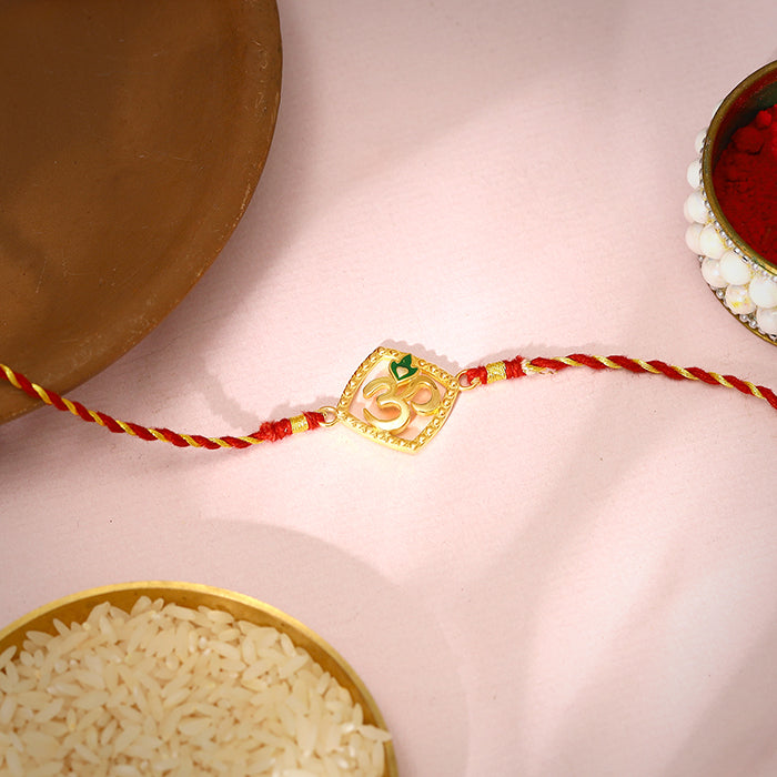 Golden Omkara Rakhi — image 1
