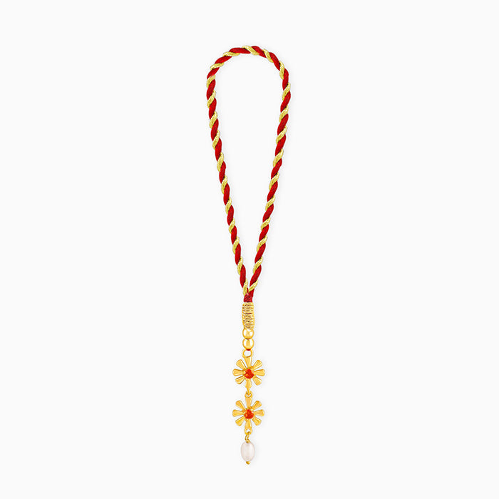 Golden Floral Lumba Rakhi — image 3