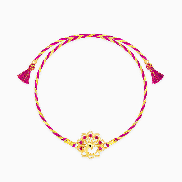 Golden Peacock Heritage Rakhi — image 3