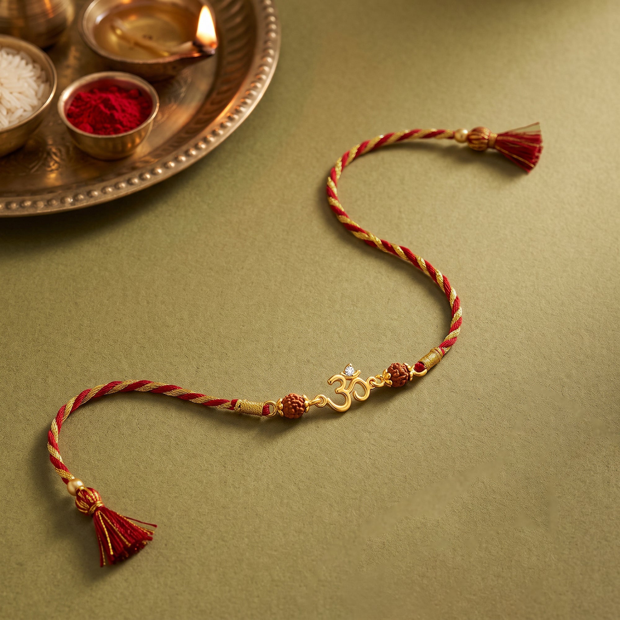 Golden Omkar Rakhi — image 1