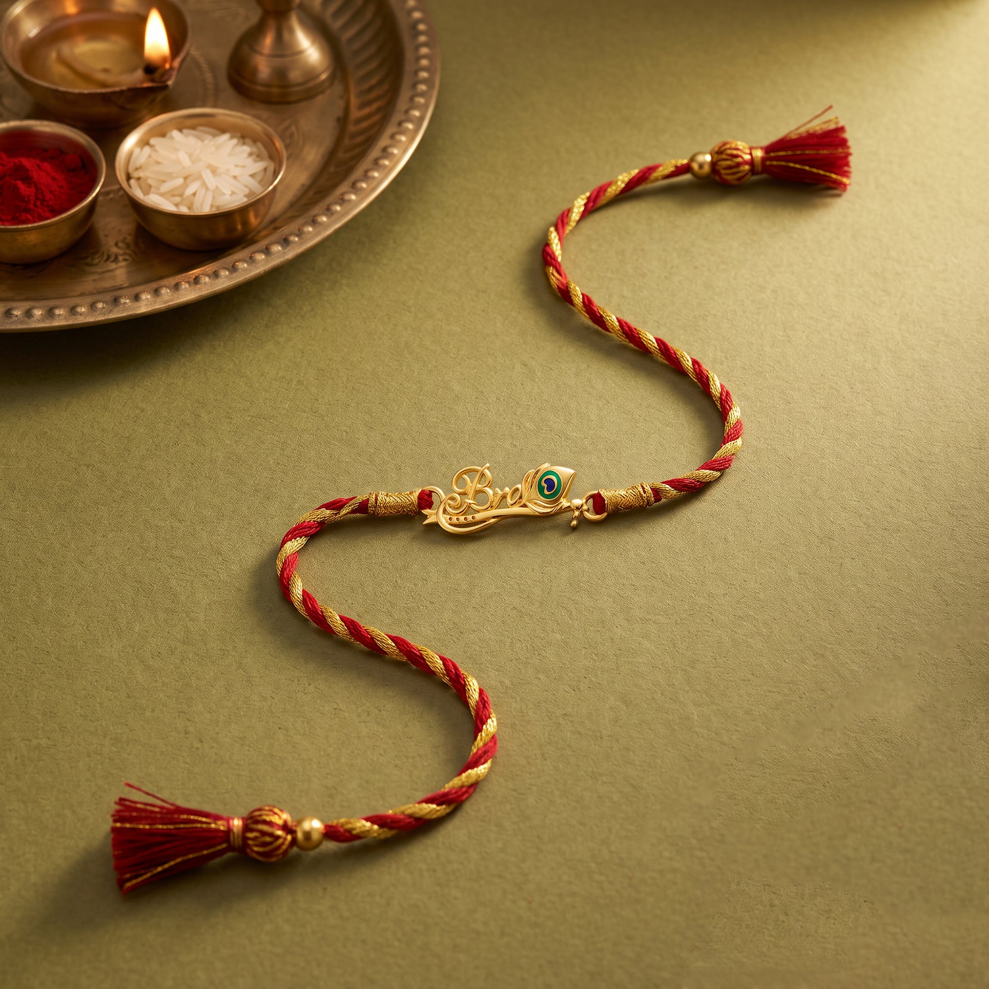 Golden Kanhaiya Bro Rakhi — image 1