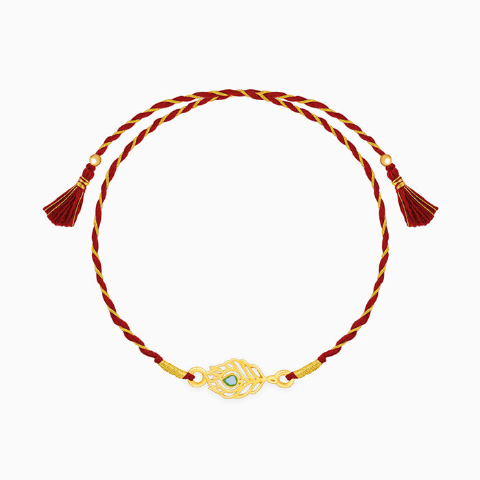 Golden Beautiful Feather Rakhi — image 3
