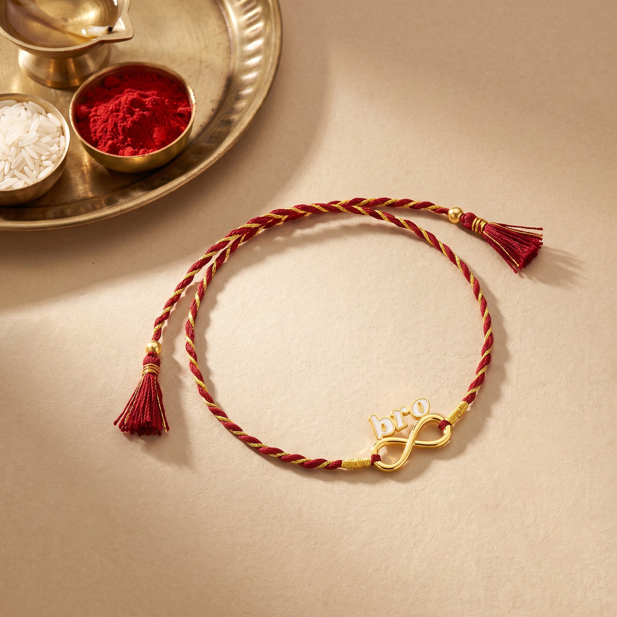 Golden Infinite Bhai Love Rakhi — image 1