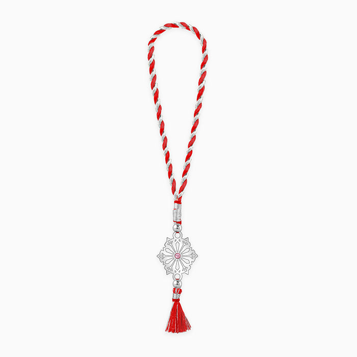 Silver Blooming Floral Lumba Rakhi — image 3