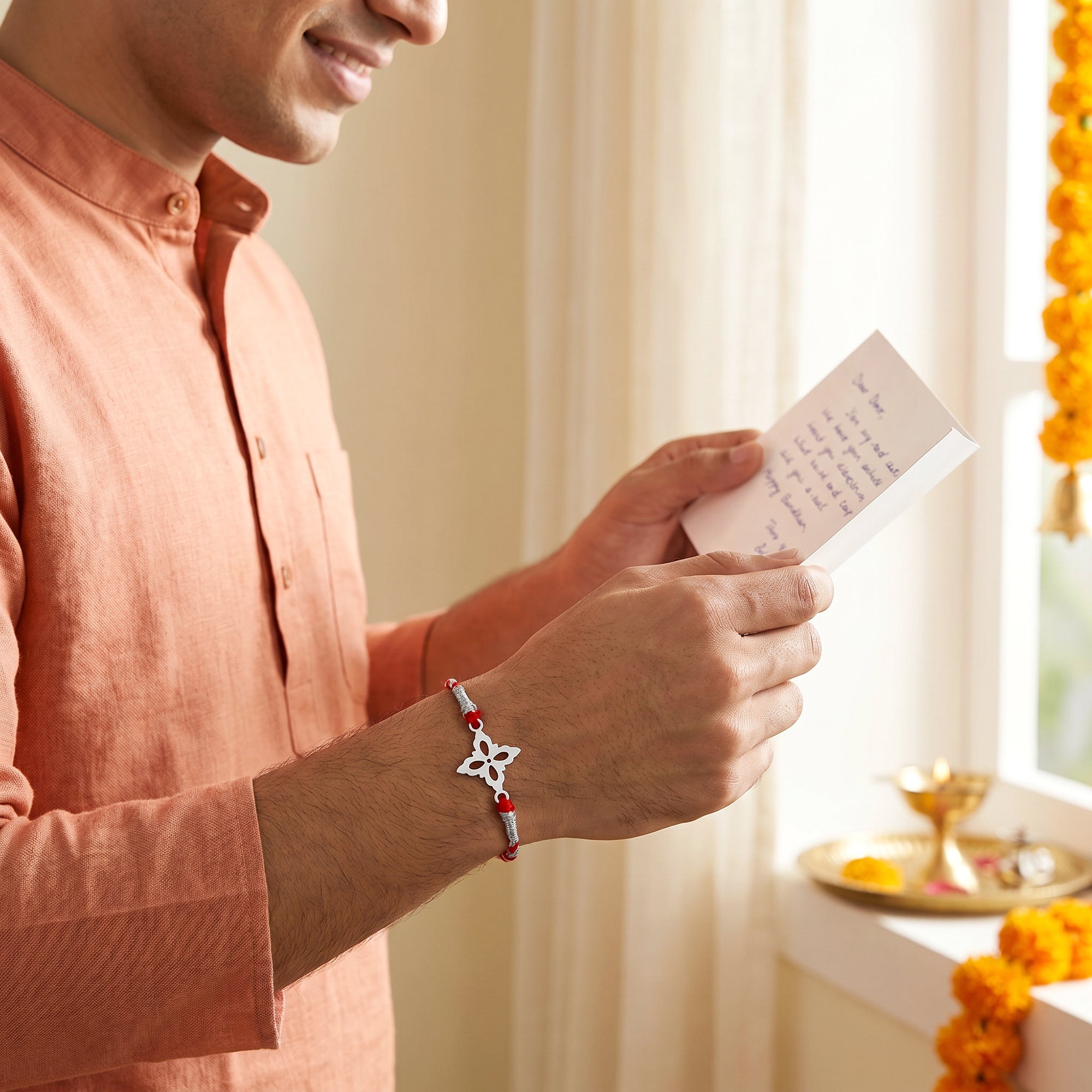 Silver Aarunya Bhaiya Bhabhi Rakhi Combo (Set of 2) — image 3