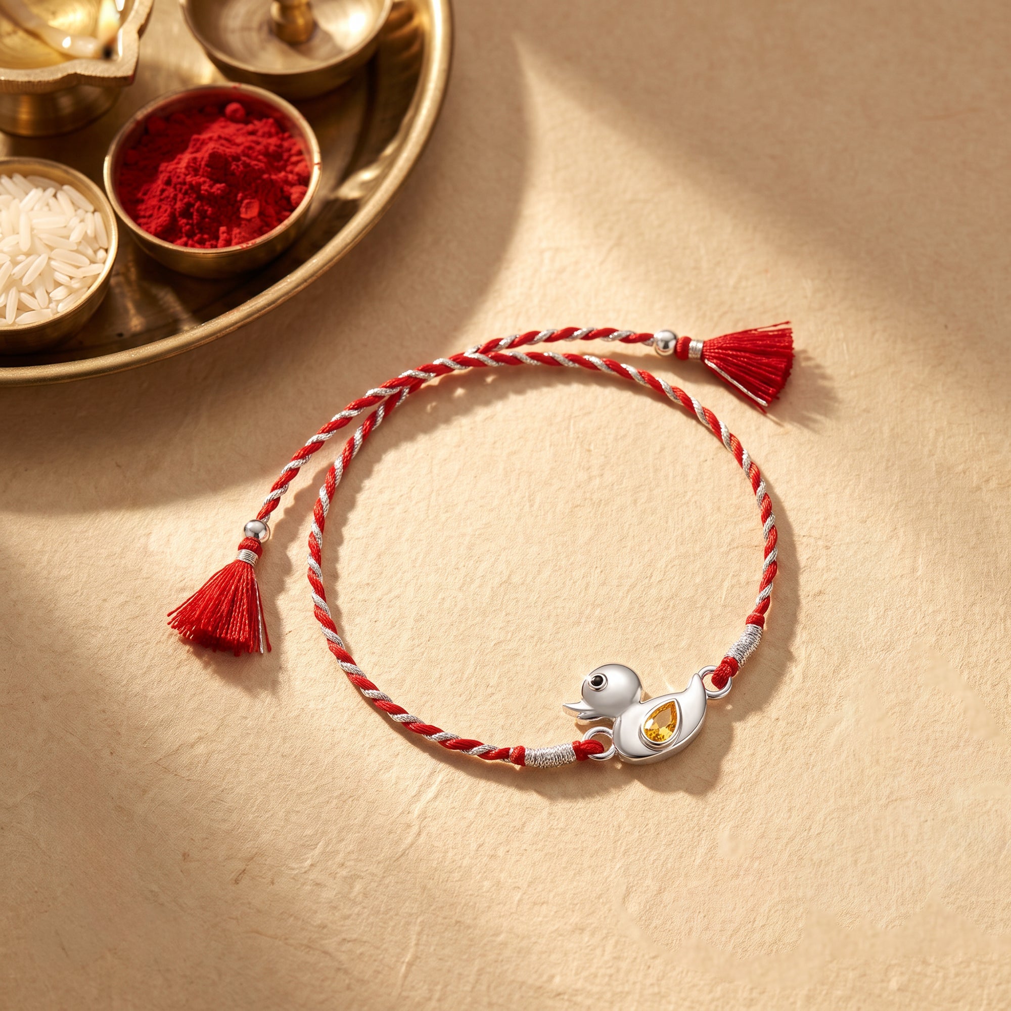 Silver Cute Duck Kids Rakhi — image 1