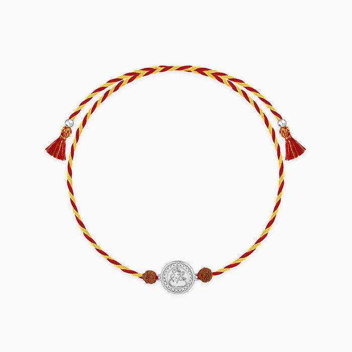 Silver Ganapati Coin Rakhi — image 3