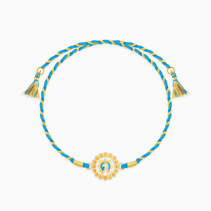 Golden Peacock Blossom Rakhi — image 3