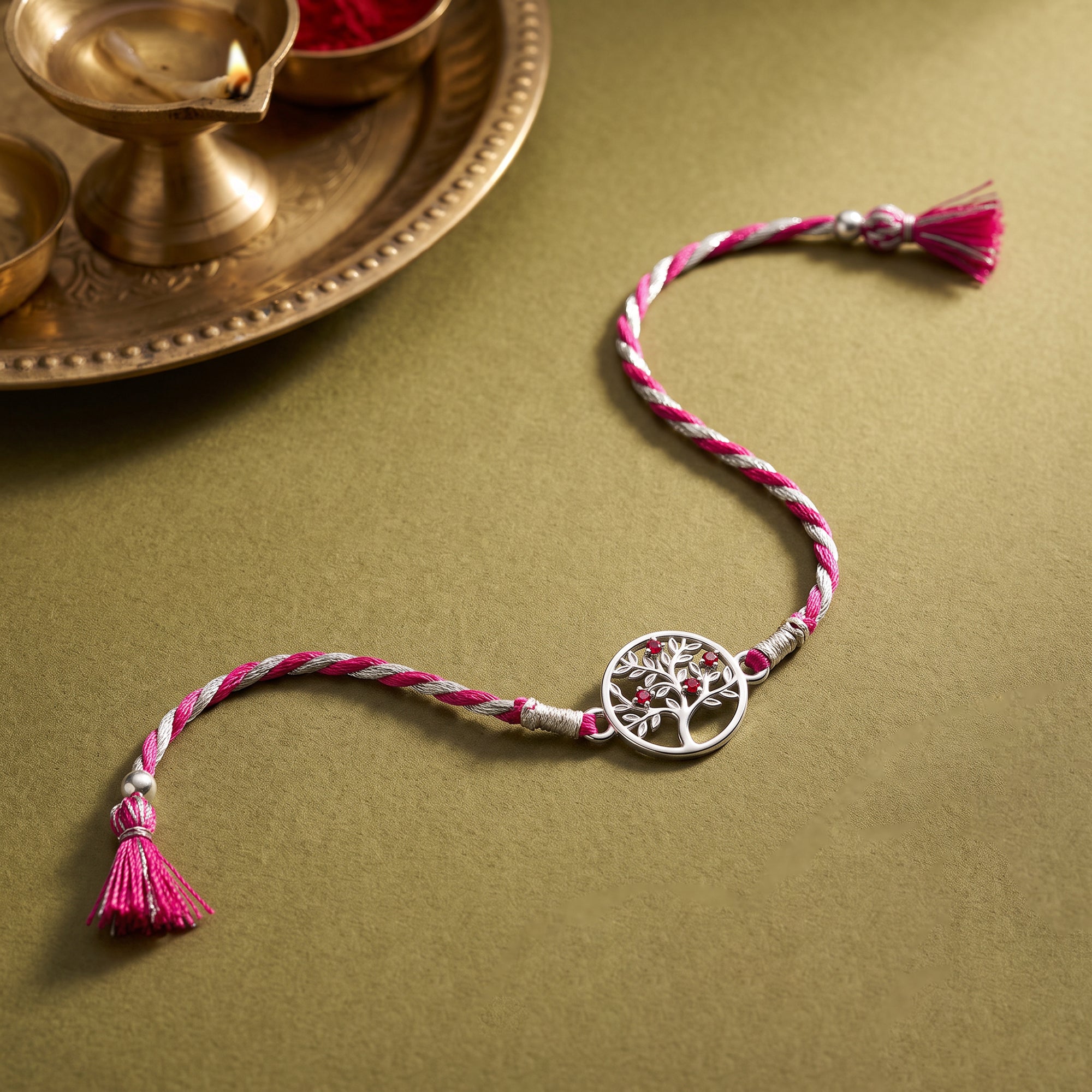 Silver Tree of Life Rakhi — image 1