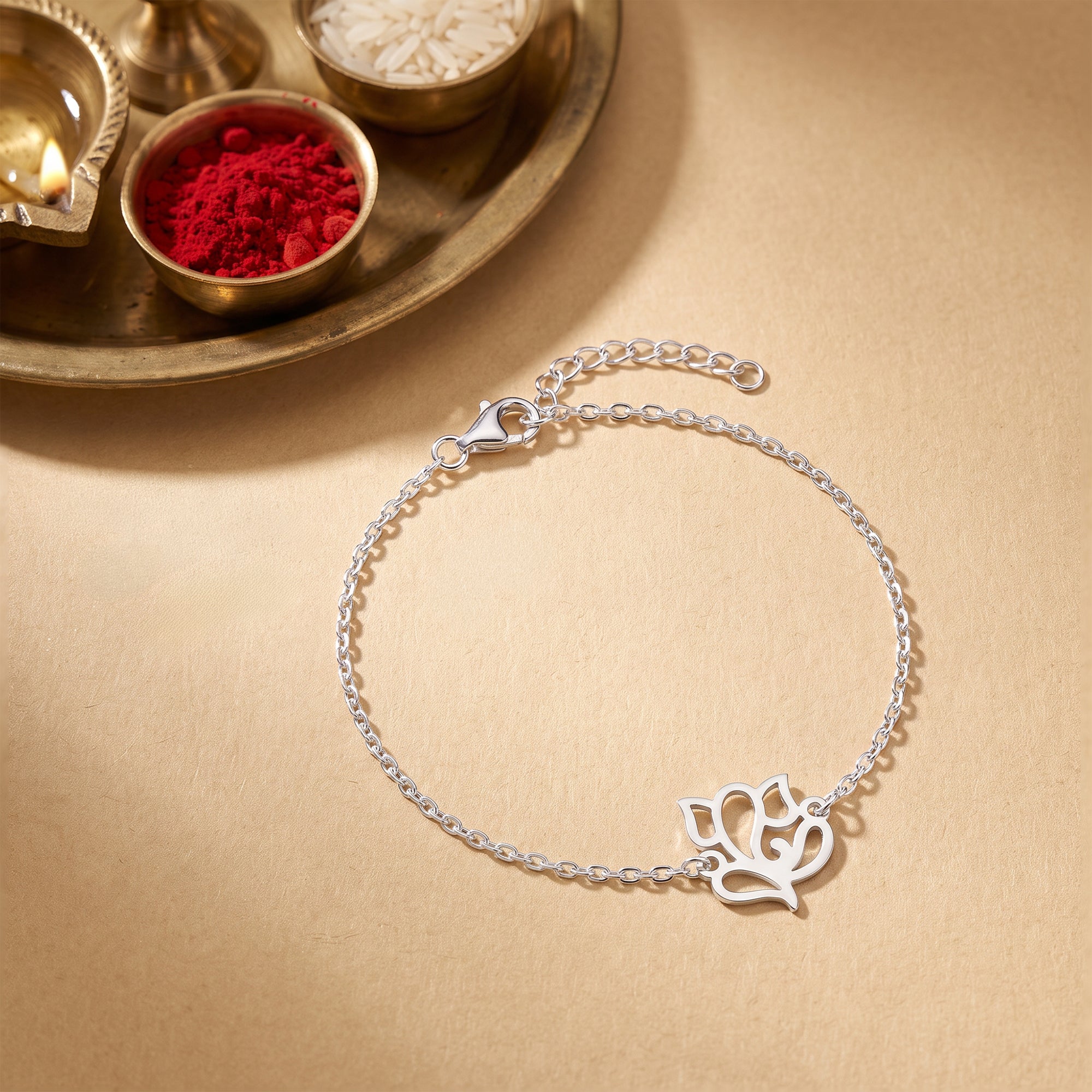 Silver Bappa Bracelet Rakhi — image 1