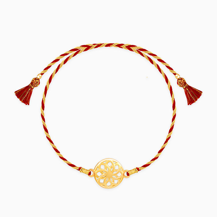 Golden Floral Twists Rakhi — image 2
