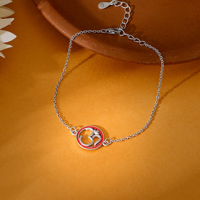 Silver Classic Om Bracelet Rakhi — image 1