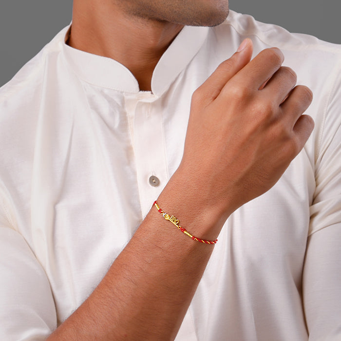 Golden Hanuman Gadha Rakhi — image 2
