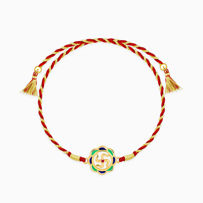 Golden Shubh Swastik Rakhi — image 3
