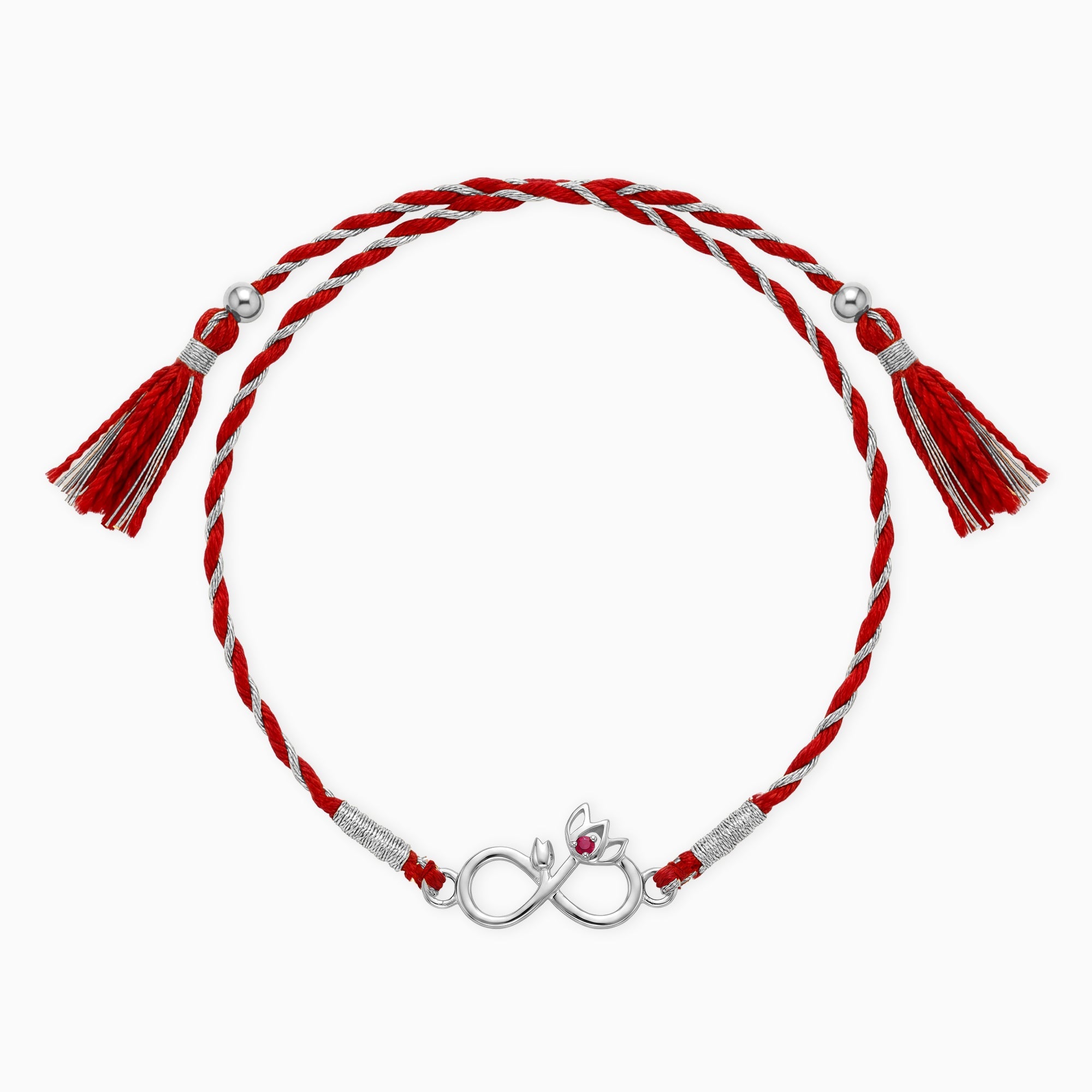Silver Infinity Lotus Rakhi — image 3