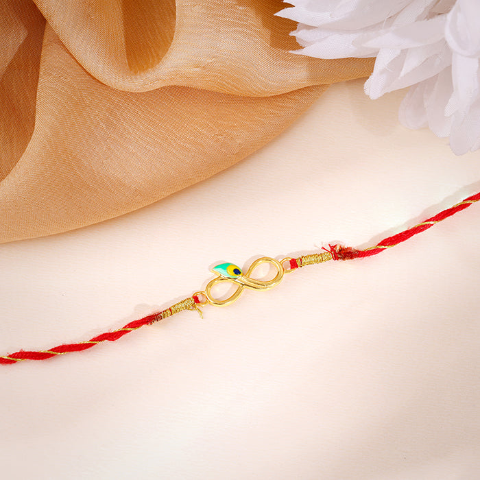 Golden Eternal Mor Rakhi — image 1