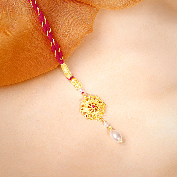 Golden Floret Mandala Lumba Rakhi — image 1