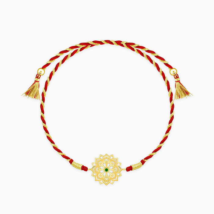 Golden Floral Mandala Rakhi — image 3