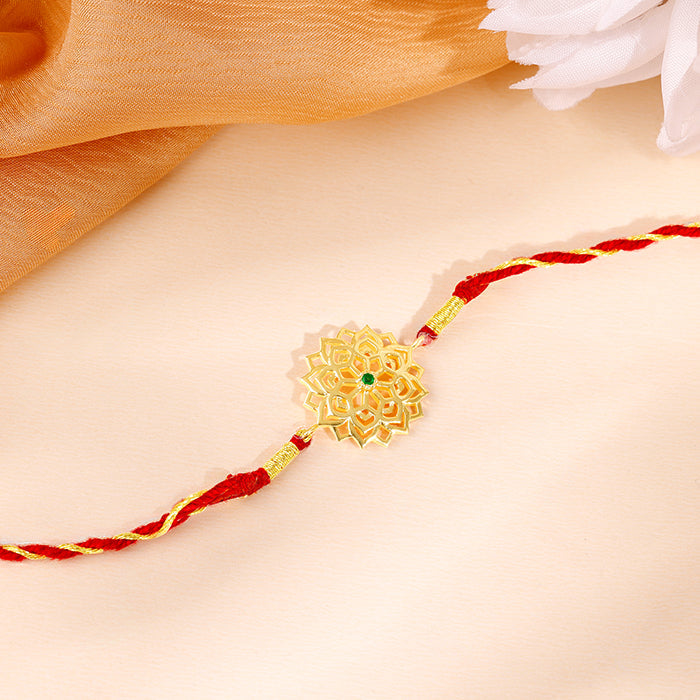 Golden Floral Mandala Rakhi — image 1