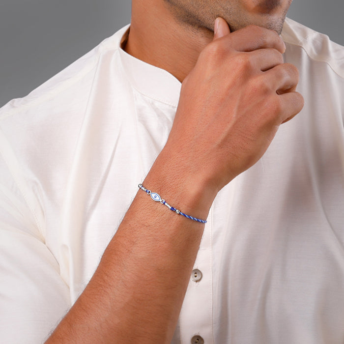 Silver Charming Evil Eye Rakhi — image 2