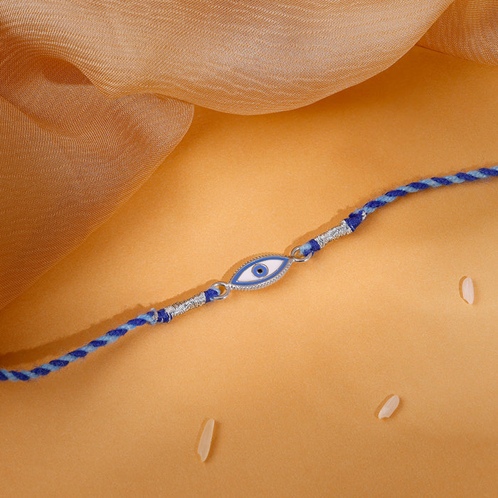 Silver Charming Evil Eye Rakhi — image 1