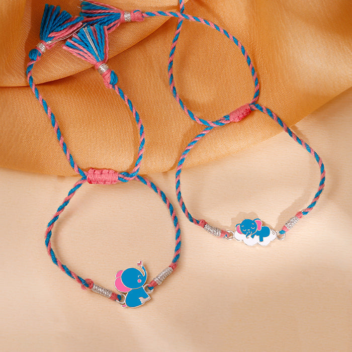 Silver Elephant Parade Kids Rakhi Combo (Set of 2) — image 1