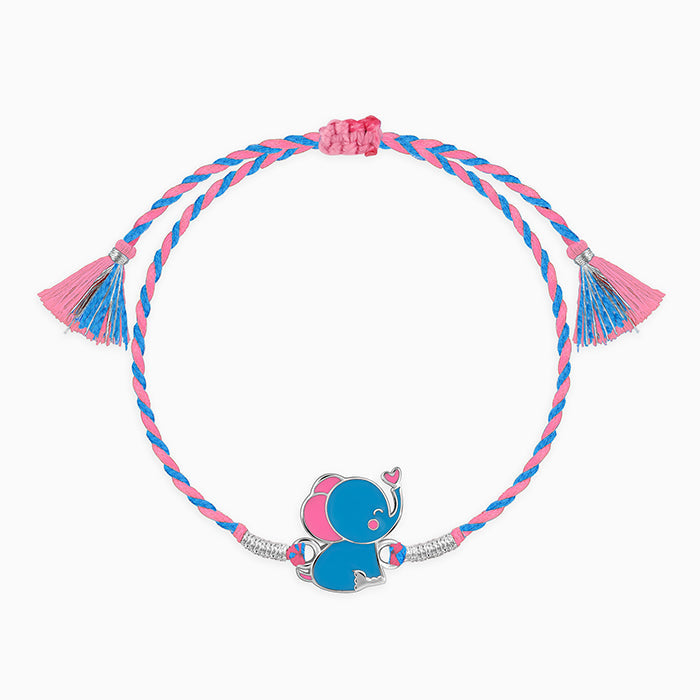 Silver Cute Haathi Kids Rakhi — image 3