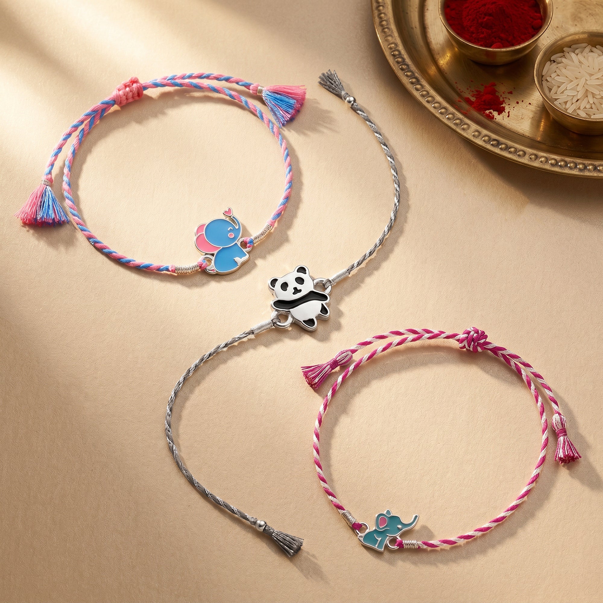 Silver Animal Kids Rakhi Combo (Set of 3) — image 1