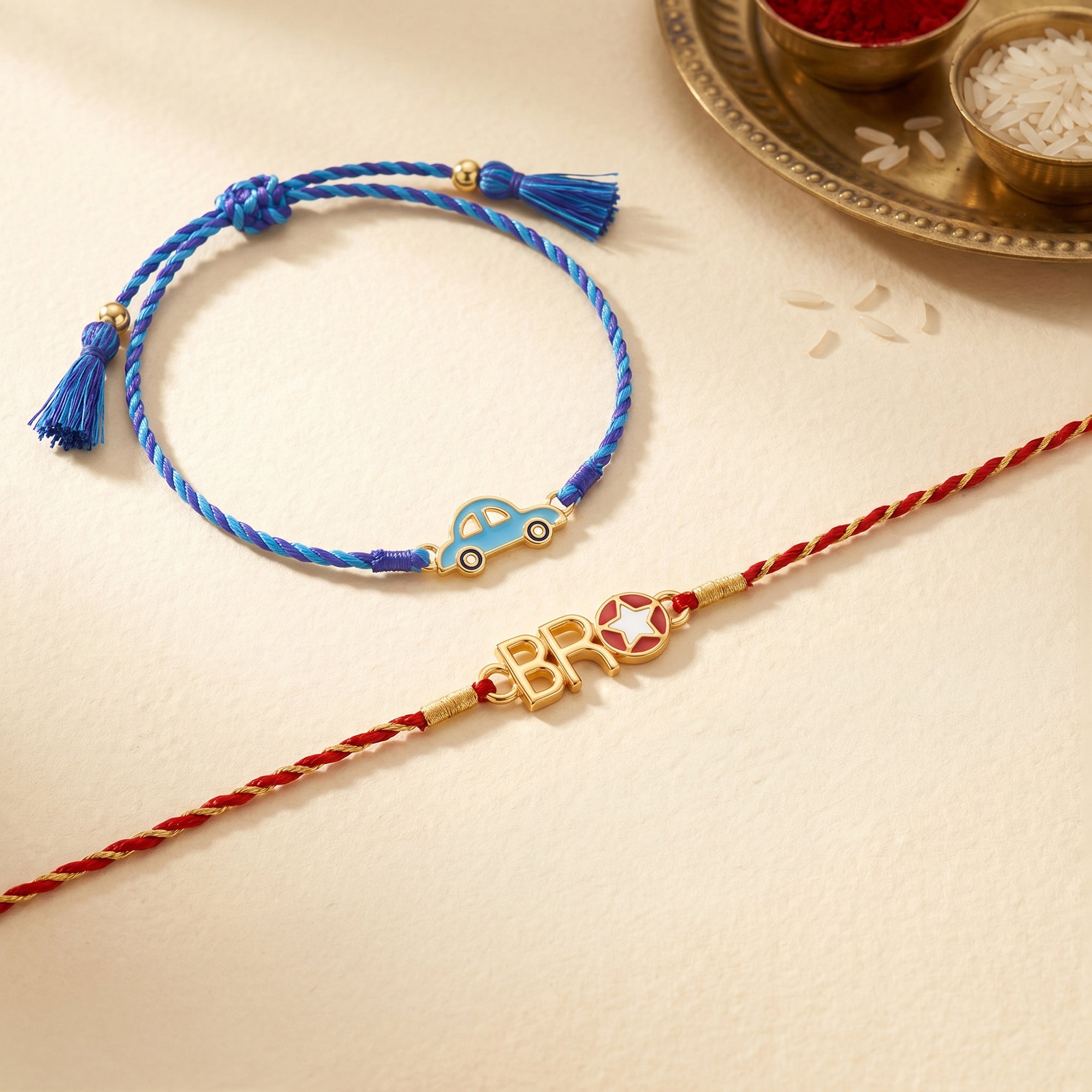Golden Superstar Bro Rakhi Combo (Set of 2) — image 1