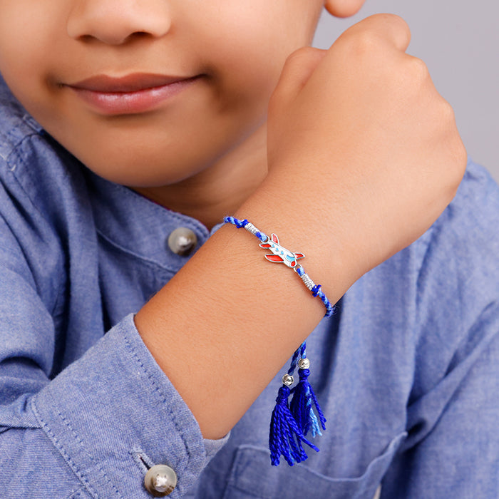 Silver Plane Kids Rakhi — image 2