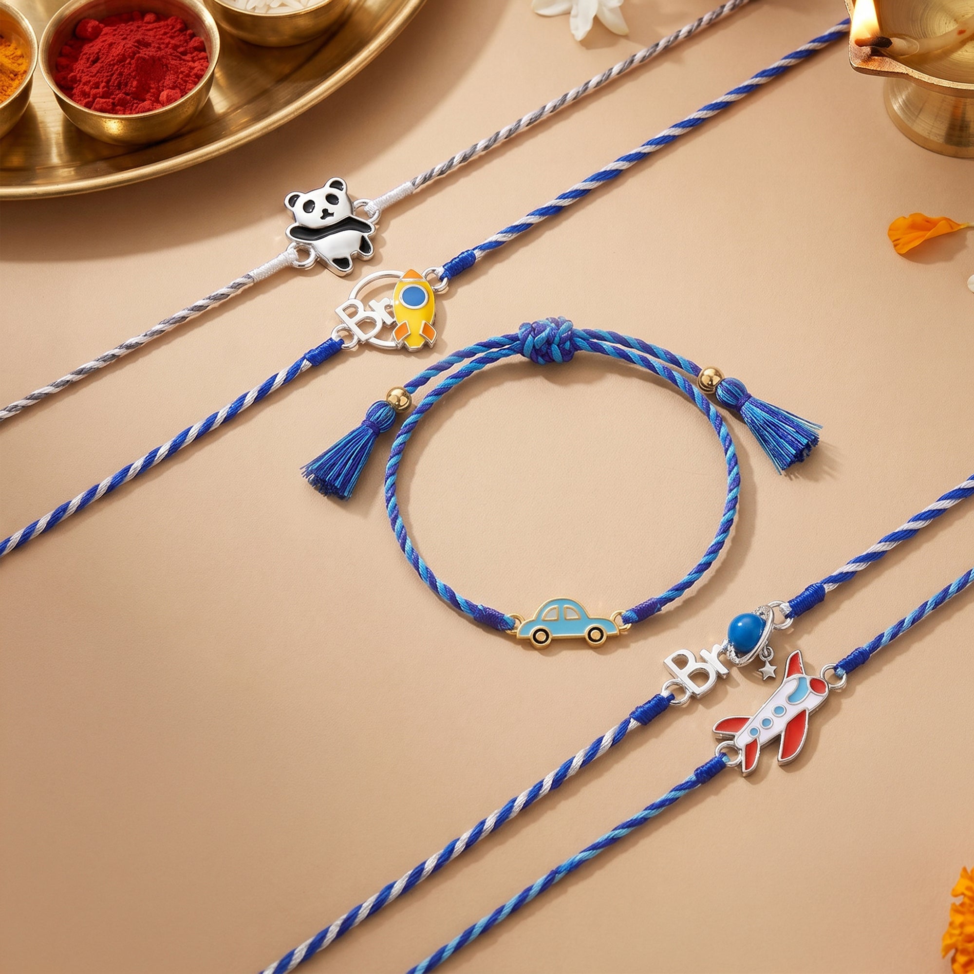 Silver Adventure Squad Kids Rakhi Combo (Set of 5) — image 1