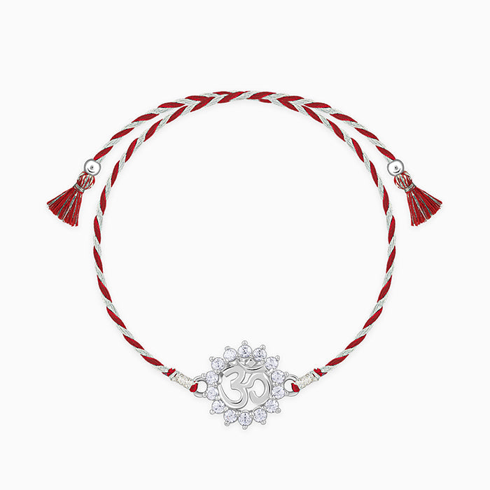 Silver Floret Om Rakhi — image 3