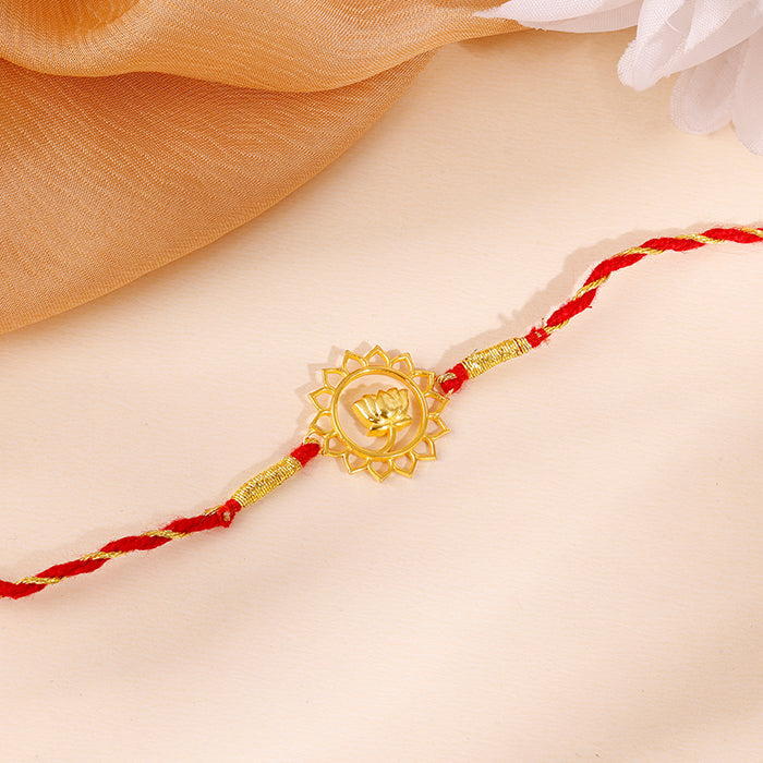 Golden Pure Lotus Rakhi — image 1
