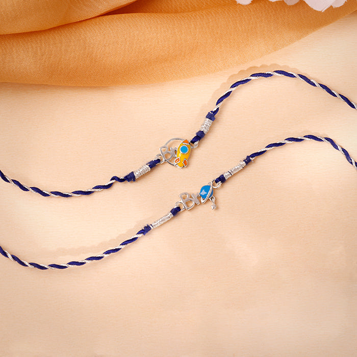 Silver Brotherly Love Rakhi Combo (Set of 2) — image 1