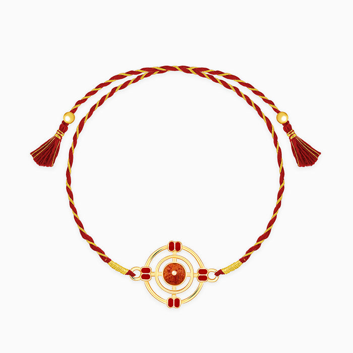 Golden Divya Rudraksha Rakhi — image 3