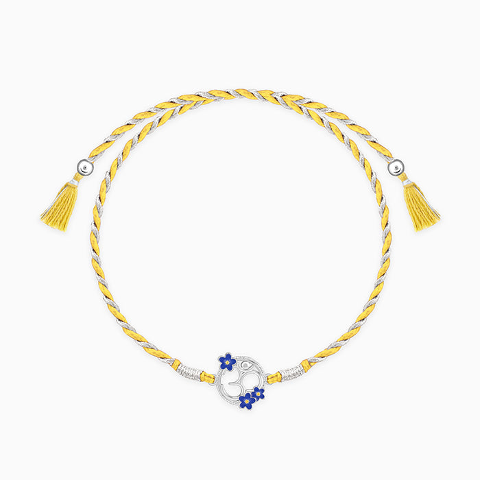 Silver Floral Omkara Rakhi — image 3