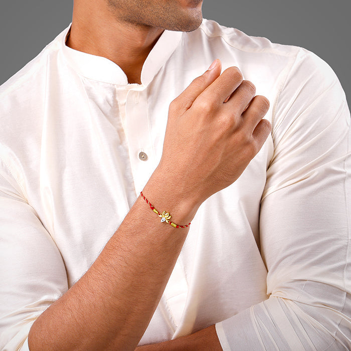 Golden Bloom Lotus Rakhi — image 2