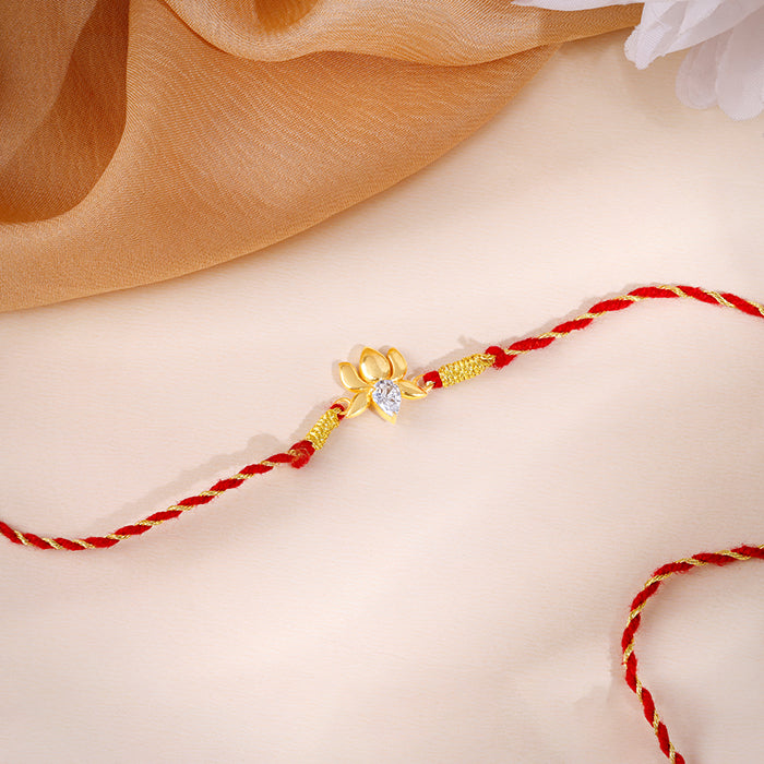 Golden Bloom Lotus Rakhi — image 1