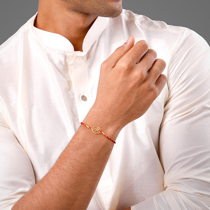 Golden Sacred Bloom Rakhi Combo (Set of 2) — image 3
