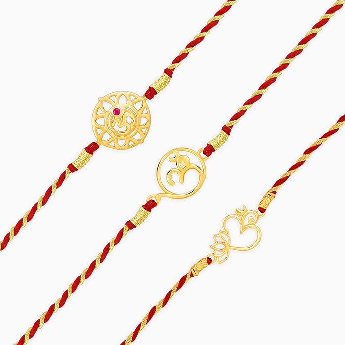 Golden Omkara Rakhi Combo (Set of 3) — image 1