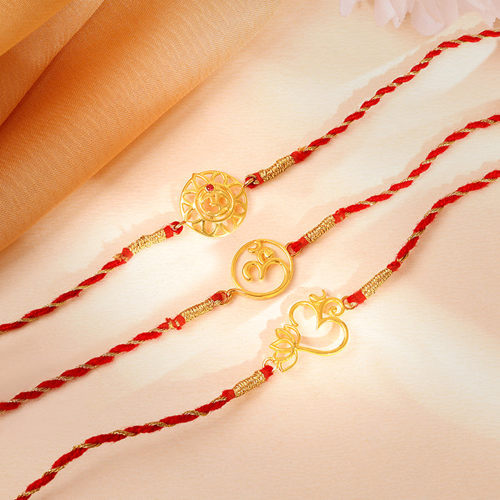 Golden Omkara Rakhi Combo (Set of 3) — image 2