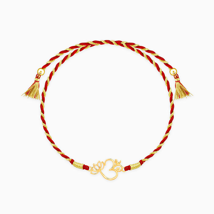 Golden Floral Omkara Rakhi — image 3